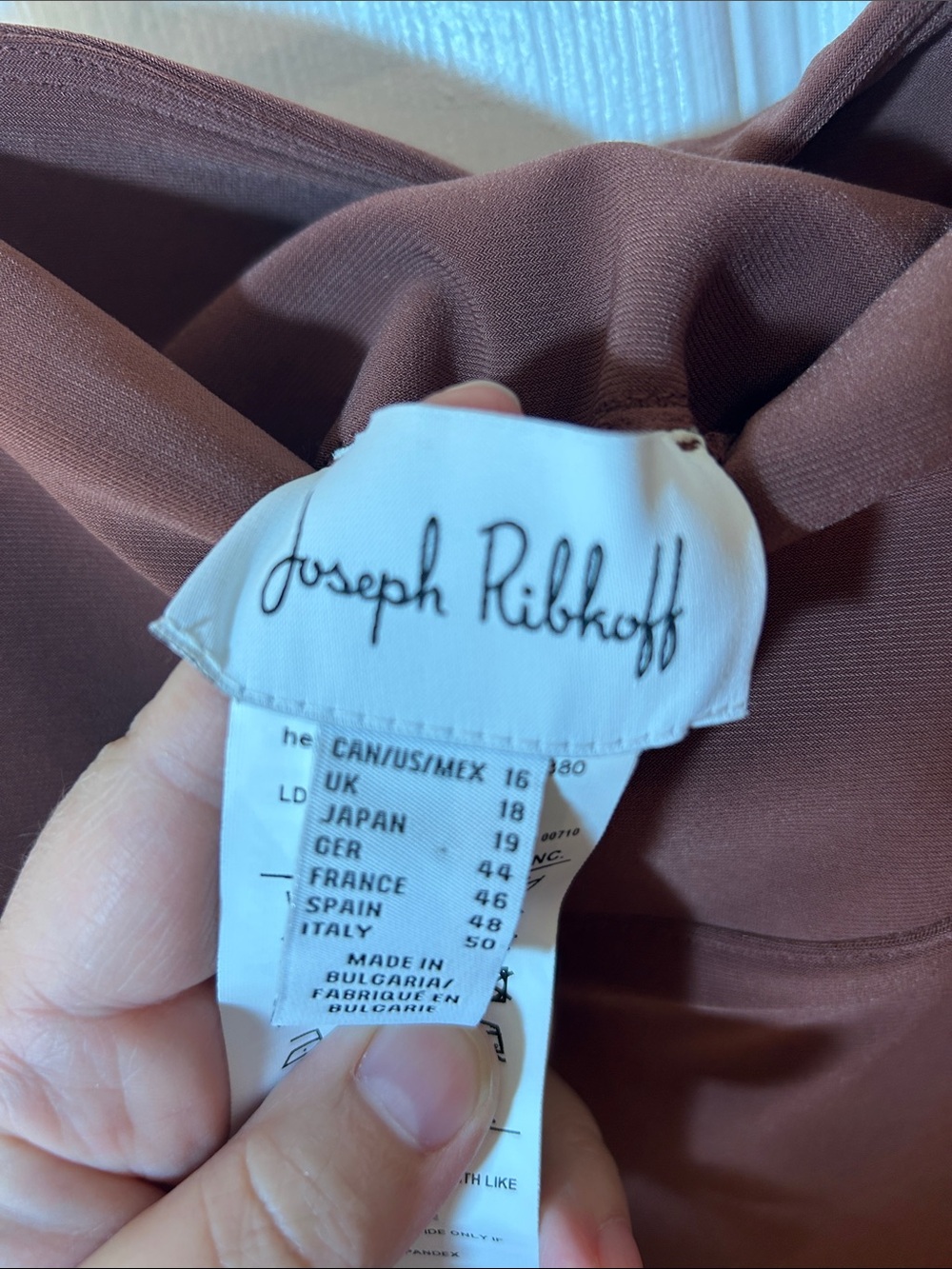 Joseph Ribkoff Women's High-Waist Brown Stretch Wide Leg cropped pants size 16 - Picture 5 of 6